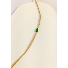 Βραχιόλι Σε Χρυσό14Κ - Δάκρυ με πράσινο ζιργκόν (μέρος σετ) (BR129)